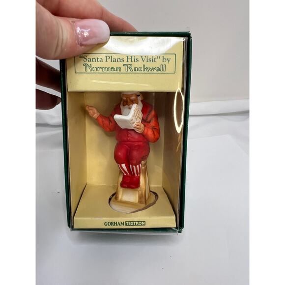 Gorham Norman Rockwell Santa Christmas Planning His Visit 1980 Figurine New - Picture 2 of 6
